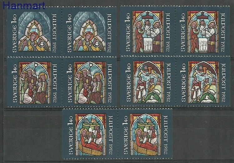 Znaczek Szwecja 1982 Mi par1209-1213DlDr FDC