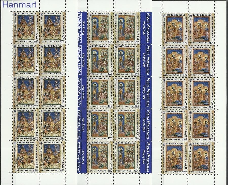 Znaczek Watykan 2001 Mi ark 1366-1368 Czyste **