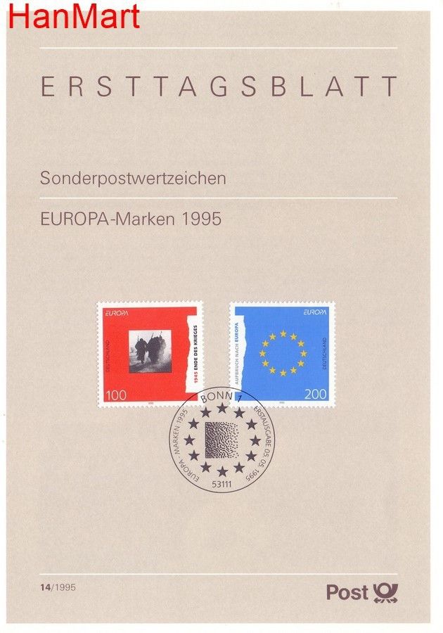 Znaczek Niemcy 1995 Pierwszy dzień wydania