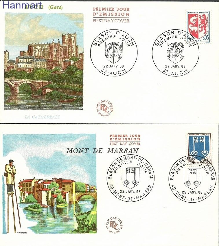 Znaczek Francja 1966 Mi 1534-1535 FDC