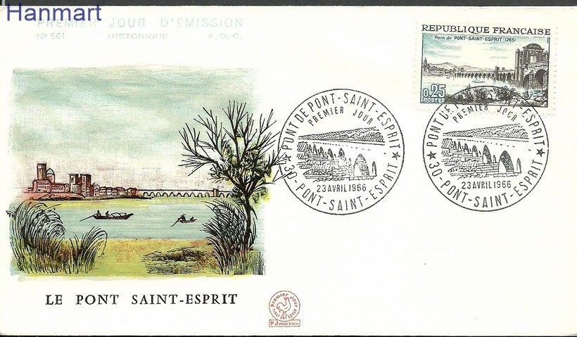 Znaczek Francja 1966 Mi 1543 FDC
