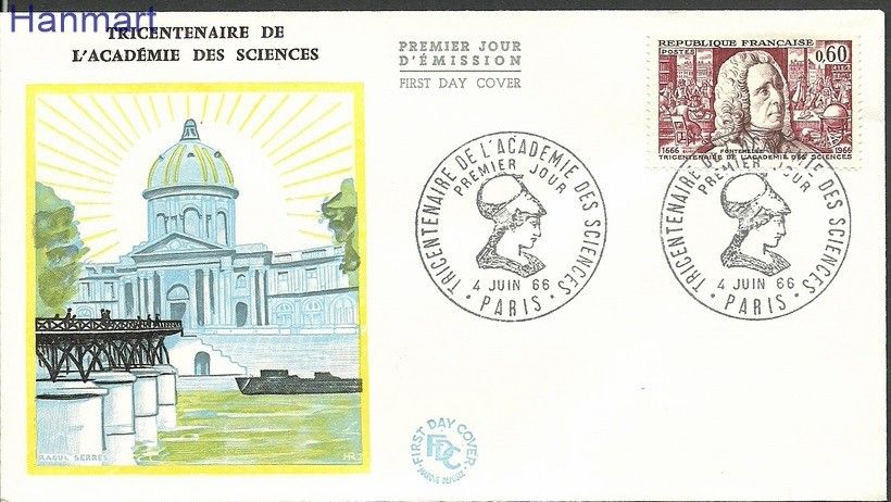 Znaczek Francja 1966 Mi 1548 FDC