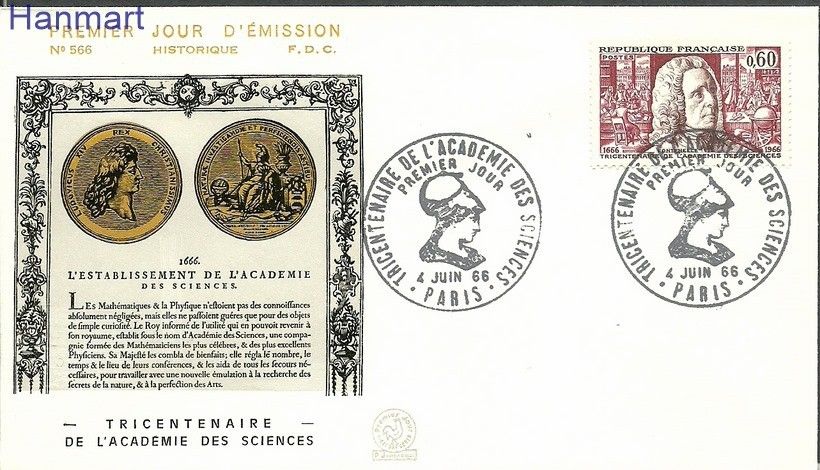 Znaczek Francja 1966 Mi 1548b FDC