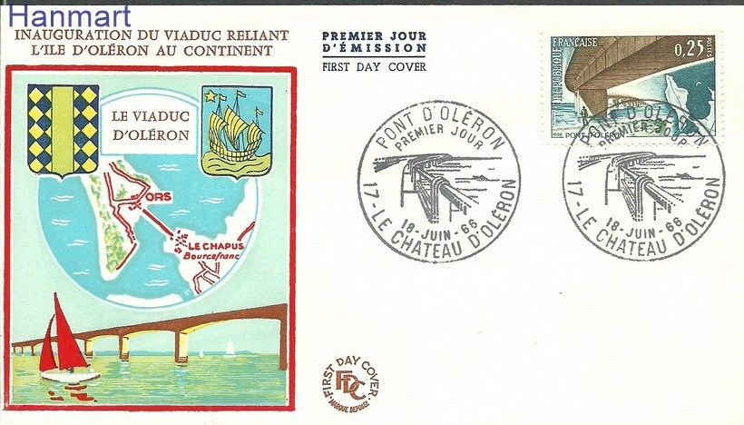 Znaczek Francja 1966 Mi 1551b FDC