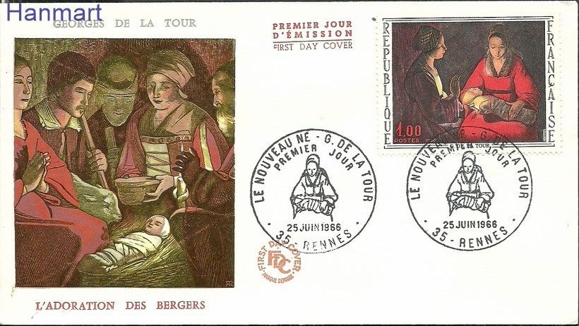 Znaczek Francja 1966 Mi 1552 FDC