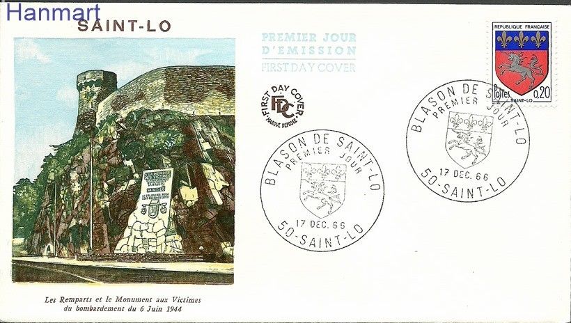 Znaczek Francja 1966 Mi 1570b FDC