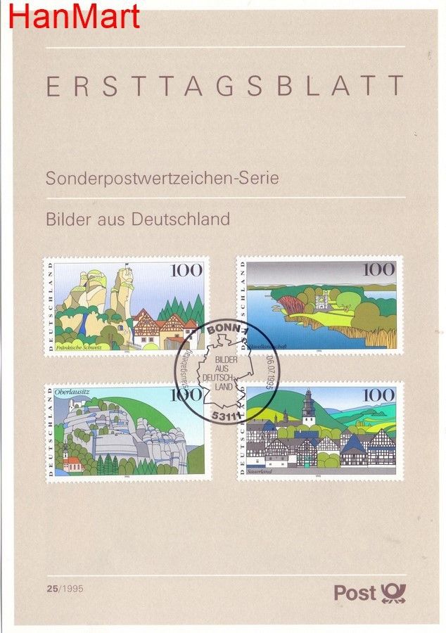 Znaczek Niemcy 1995 Pierwszy dzień wydania
