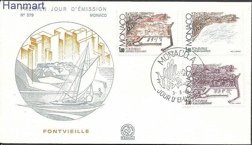 Znaczek Monako 1982 Mi 1528-1530 FDC
