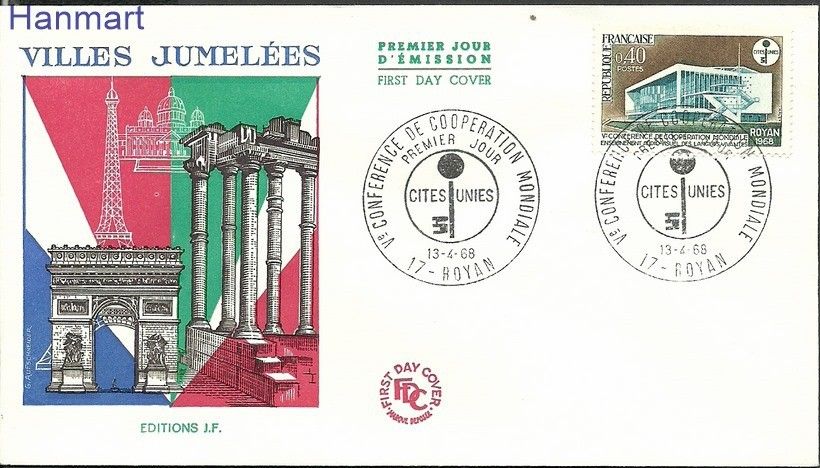 Znaczek Francja 1968 Mi 1620 FDC