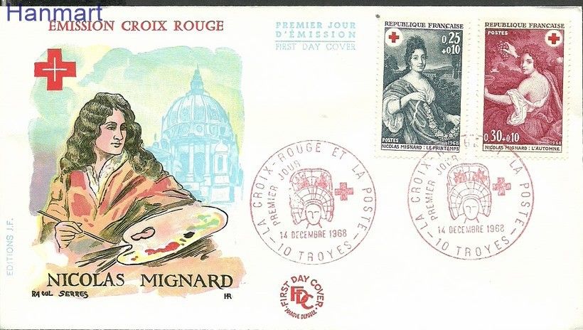 Znaczek Francja 1968 Mi 1647-1648 FDC