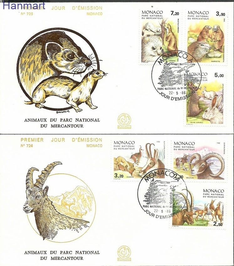 Znaczek Monako 1986 Mi 1748-1753b FDC