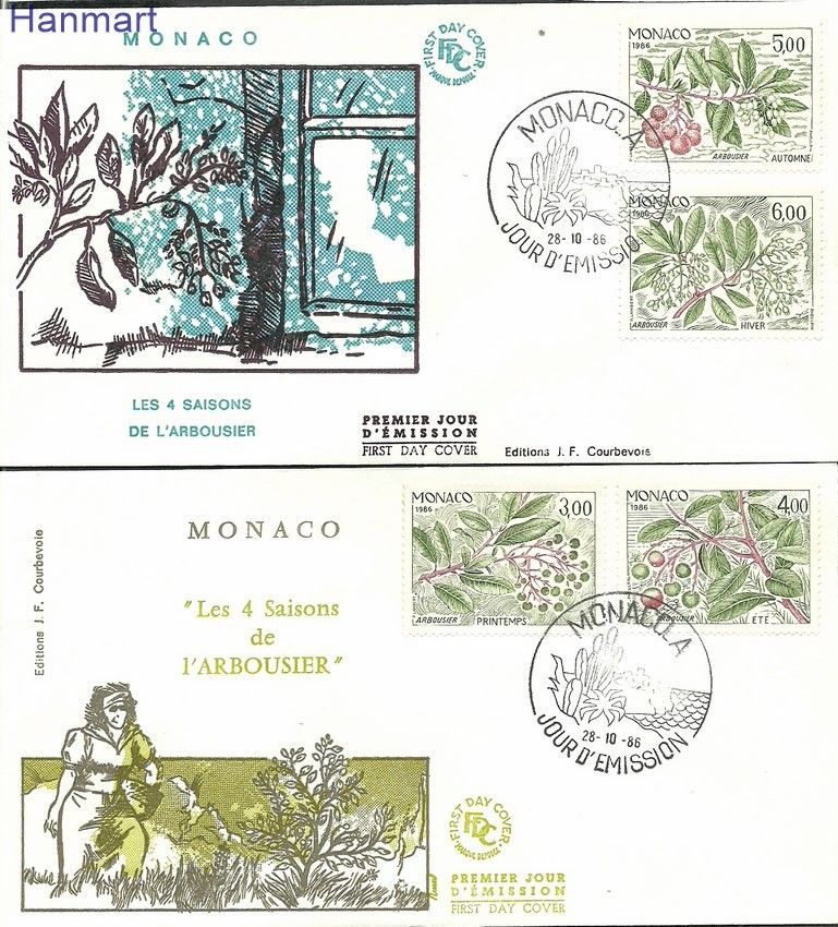 Znaczek Monako 1986 Mi 1782-1785 FDC