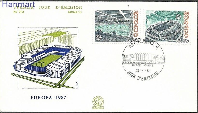 Znaczek Monako 1987 Mi 1794-1795 FDC