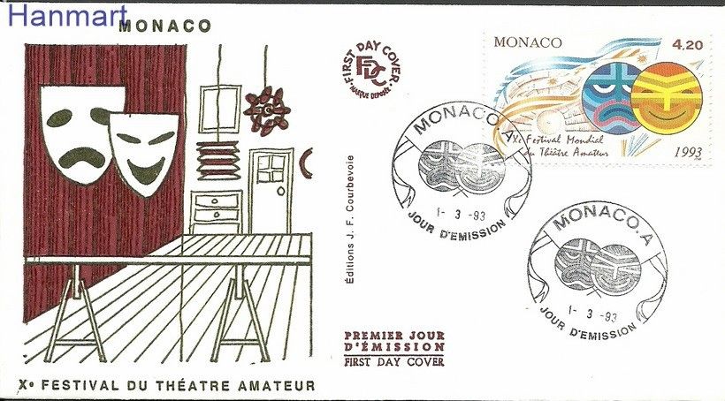 Znaczek Monako 1993 Mi 2114 FDC