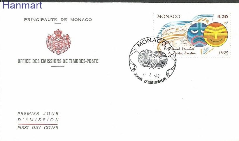 Znaczek Monako 1993 Mi 2114b FDC