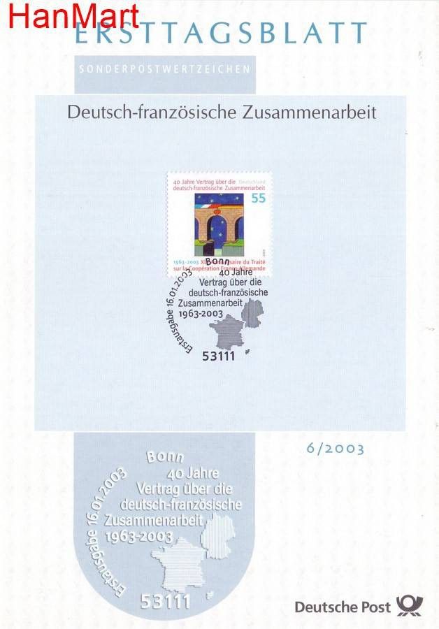 Znaczek Niemcy 2003 Pierwszy dzień wydania