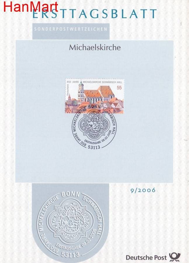 Znaczek Niemcy 2006 Pierwszy dzień wydania
