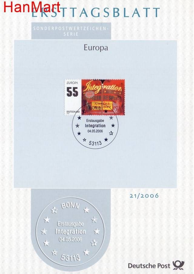 Znaczek Niemcy 2006 Pierwszy dzień wydania