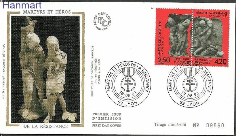 Znaczek Francja 1993 Mi S2959-2960 FDC