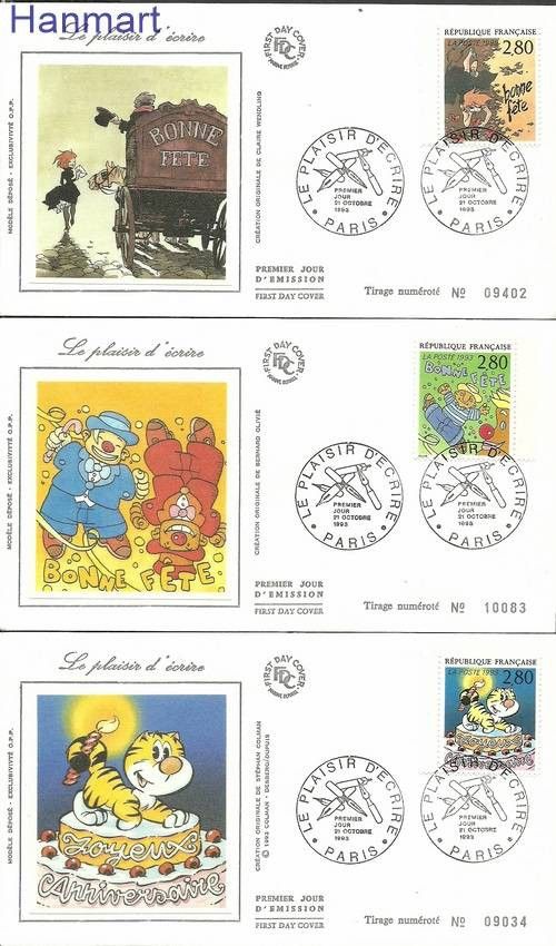 Znaczek Francja 1993 Mi S2982-2993 FDC