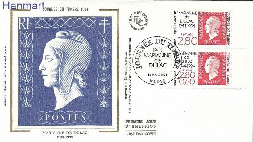 Znaczek Francja 1994 Mi S3010-3011 FDC