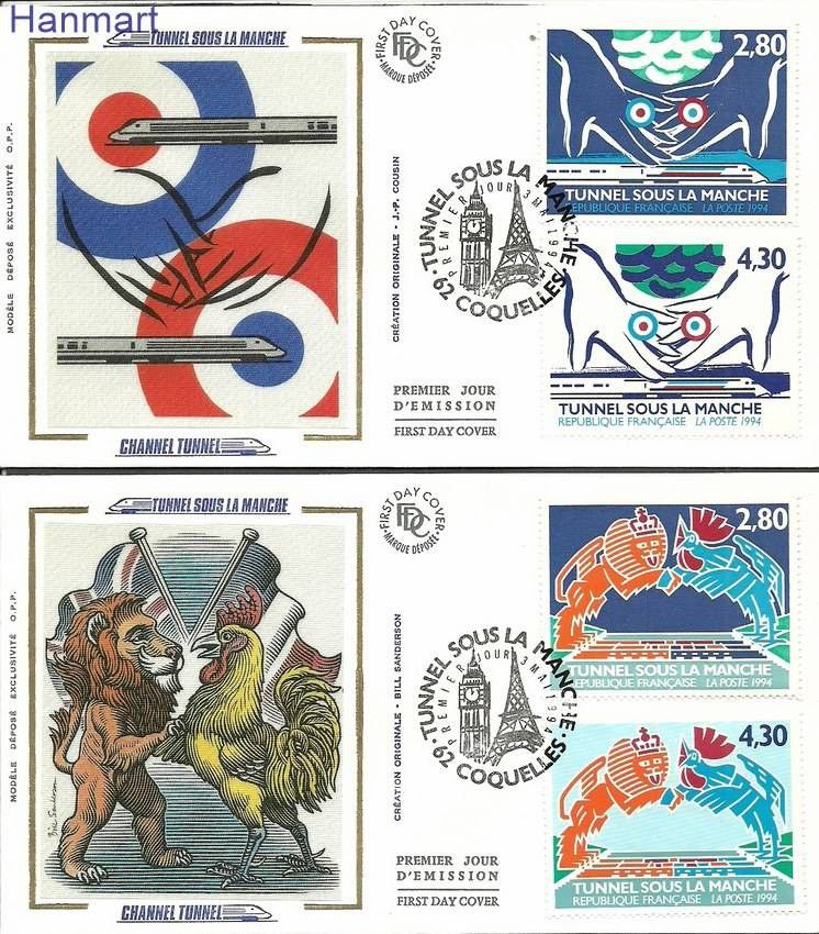 Znaczek Francja 1994 Mi S3023-3026 FDC