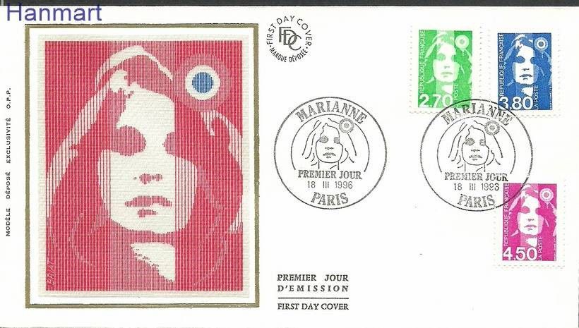 Znaczek Francja 1996 Mi S3134-3136 FDC