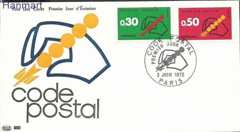 Znaczek Francja 1972 Mi 1795-1796b FDC