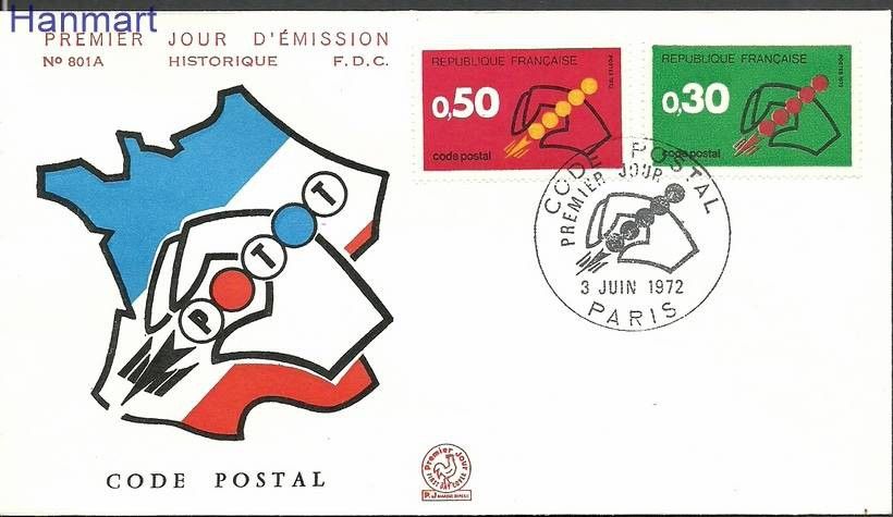 Znaczek Francja 1972 Mi 1795-1796c FDC