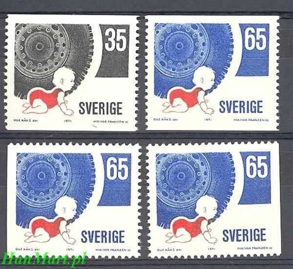 Znaczek Szwecja 1971 Mi 721a-722a,dl,dr Czyste **