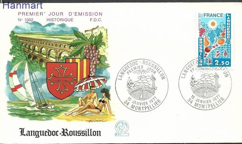 Znaczek Francja 1977 Mi 2007b FDC
