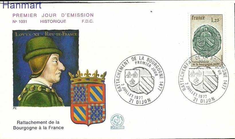 Znaczek Francja 1977 Mi 2039 FDC
