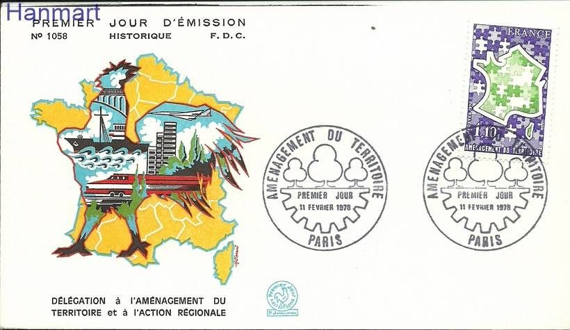 Znaczek Francja 1978 Mi 2072 FDC