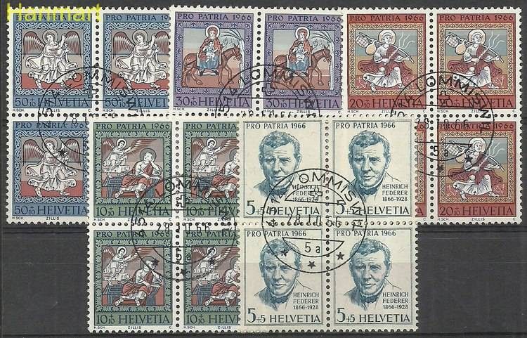 Znaczek Szwajcaria 1966 Mi 836-840 Stemplowane