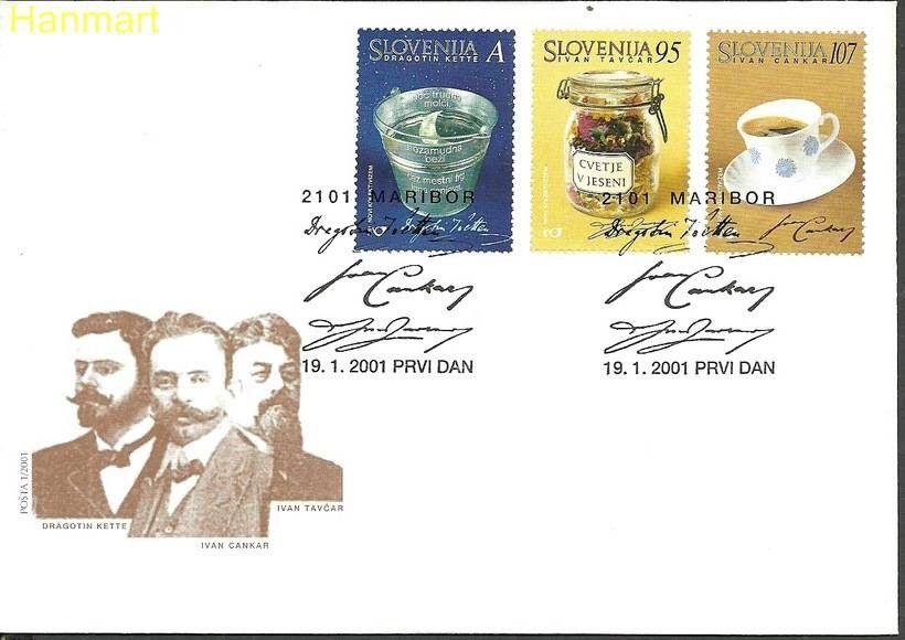 Znaczek Słowenia 2001 Mi 334-336 FDC