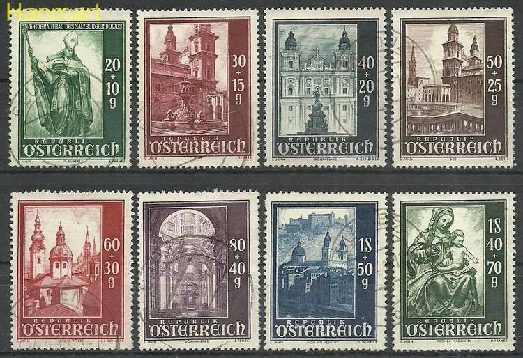 Znaczek Austria 1948 Mi 885-892 Stemplowane