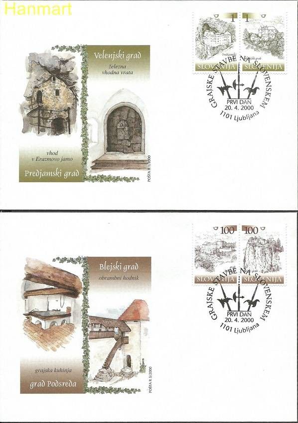 Znaczek Słowenia 2000 Mi par298-301 FDC