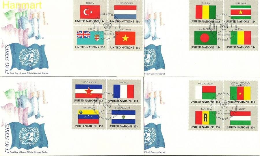 Znaczek Narody Zjednoczone Nowy Jork 1980 Mi 348-363 FDC