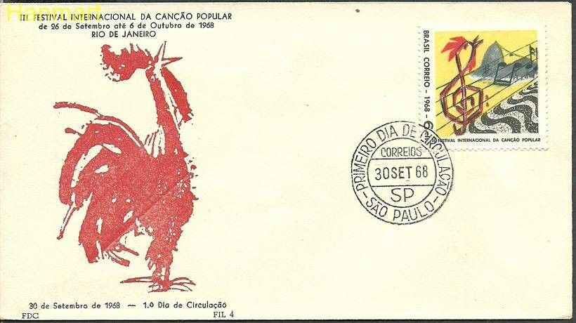 Znaczek Brazylia 1968 Mi 1186 FDC