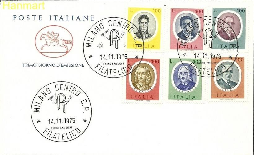 Znaczek Włochy 1975 Mi 1507-1512 FDC