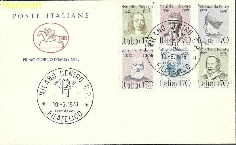 Znaczek Włochy 1978 Mi 1613-1618 FDC
