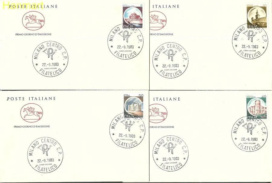 Znaczek Włochy 1980 Mi 1701-1724 FDC