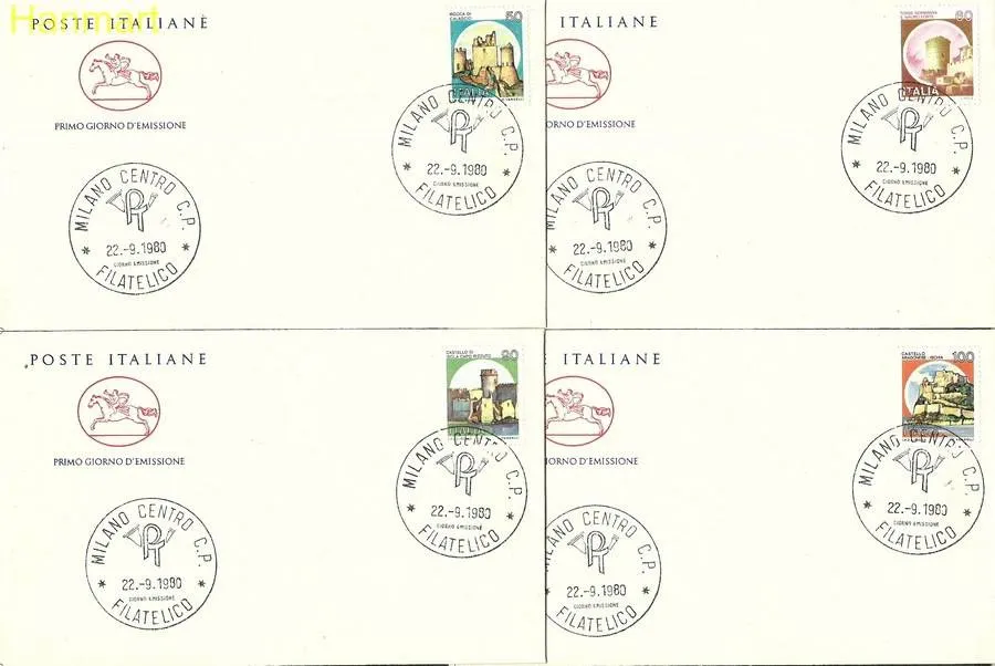 Znaczek Włochy 1980 Mi 1701-1724 FDC