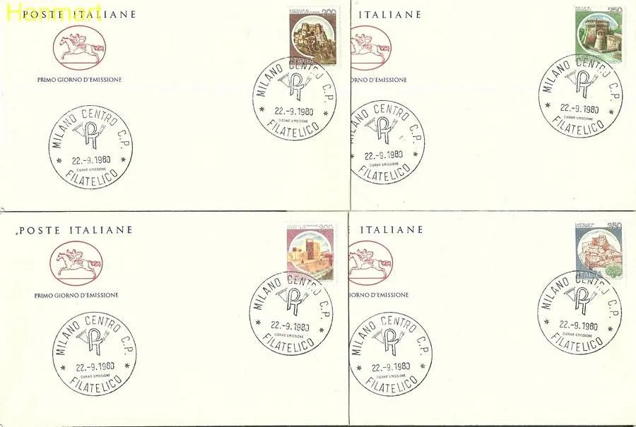 Znaczek Włochy 1980 Mi 1701-1724 FDC