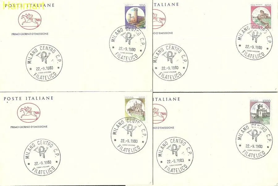 Znaczek Włochy 1980 Mi 1701-1724 FDC