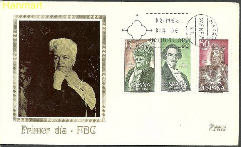 Znaczek Hiszpania 1972 Mi 1966-1968 FDC