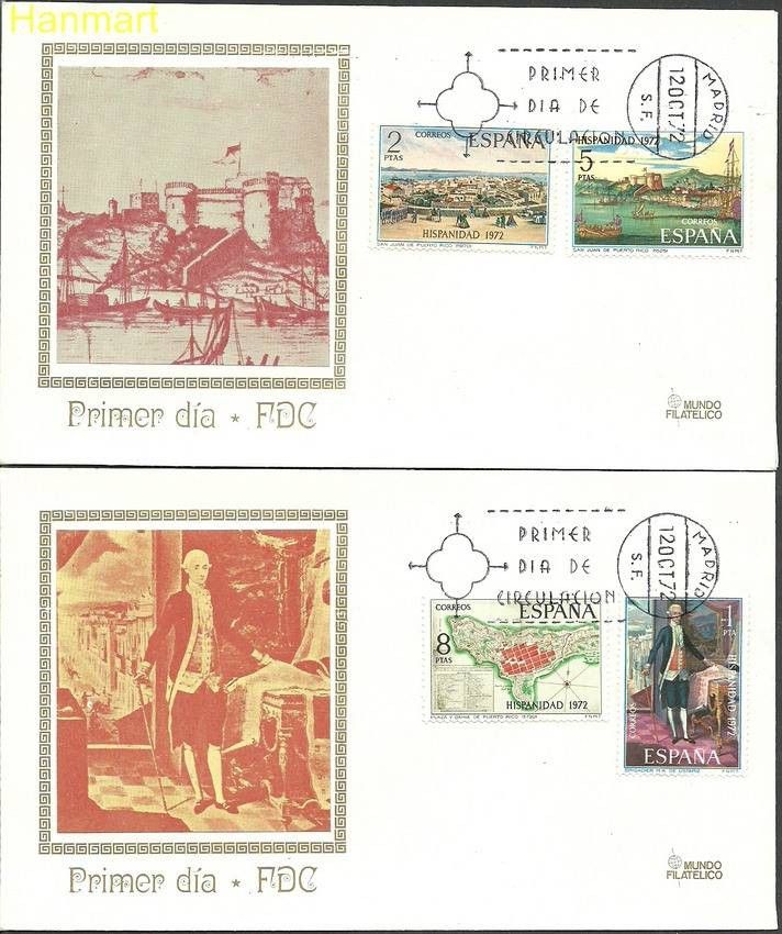 Znaczek Hiszpania 1972 Mi 2002-2005 FDC