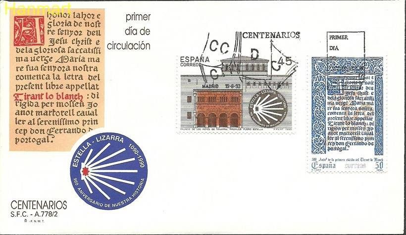 Znaczek Hiszpania 1990 Mi 2949-2950 FDC