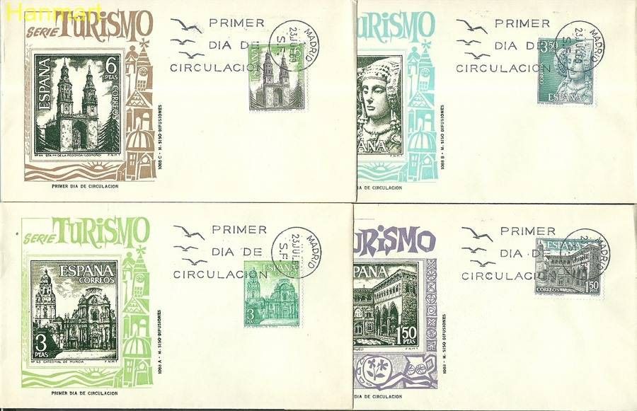 Znaczek Hiszpania 1969 Mi 1825-1828 FDC