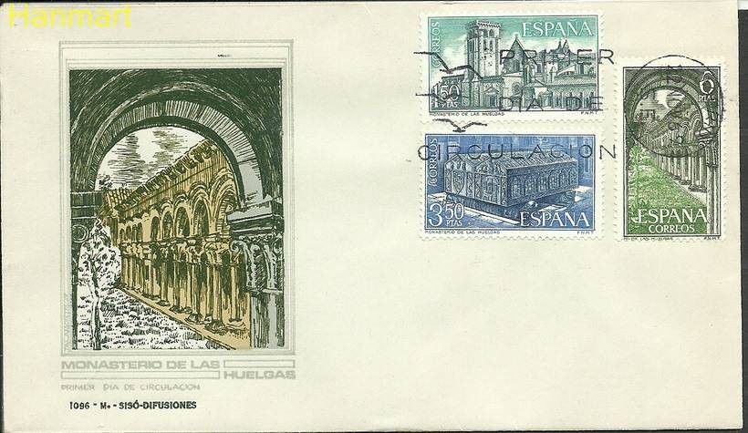 Znaczek Hiszpania 1969 Mi 1840-1842 FDC